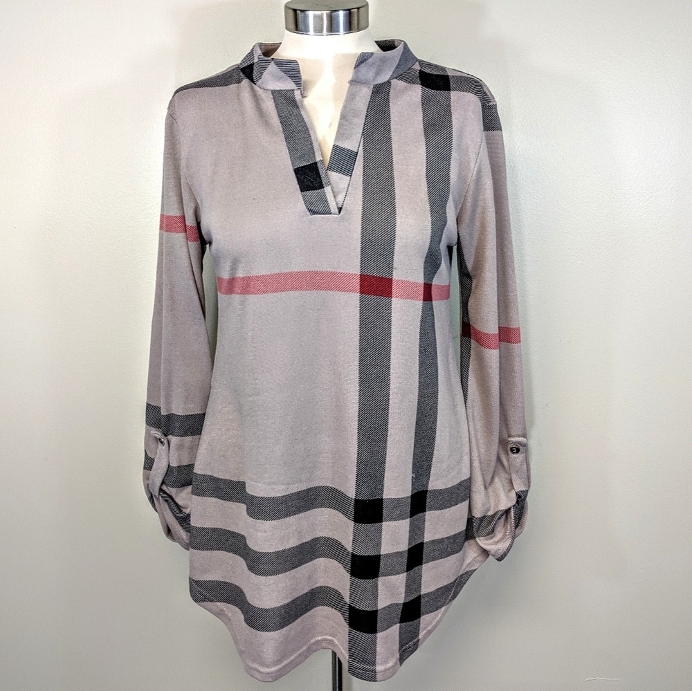 Lildy Nova Check Tunic Top